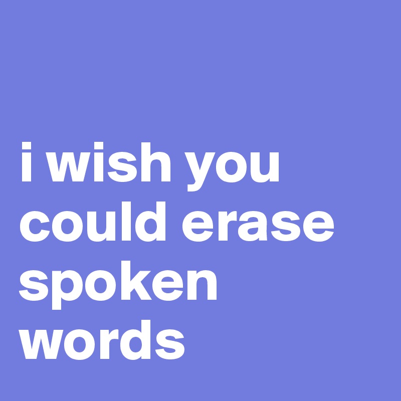 

i wish you could erase spoken words