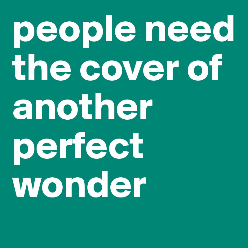 people need the cover of another perfect wonder