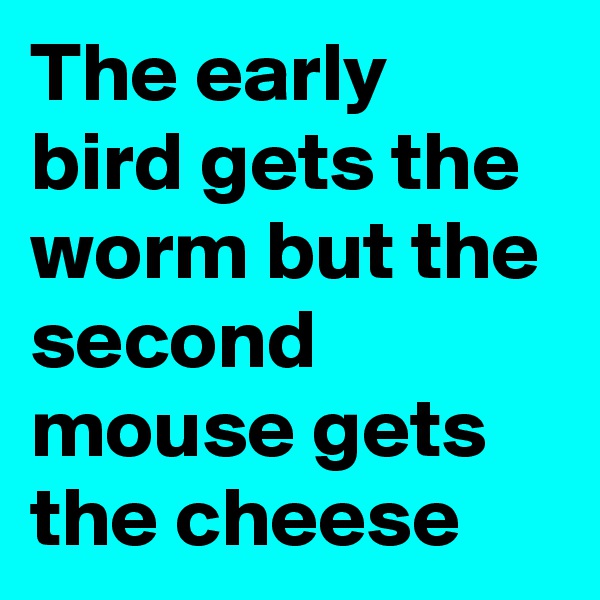 The early bird gets the worm but the second mouse gets the cheese 