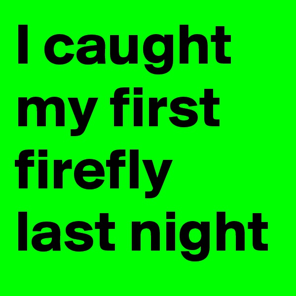 I caught my first firefly last night