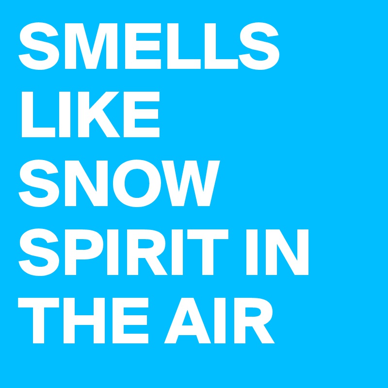 SMELLS LIKE SNOW SPIRIT IN THE AIR