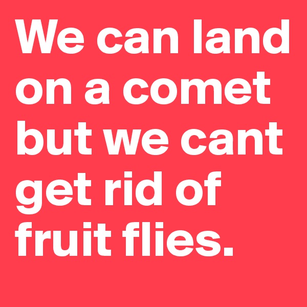 We can land on a comet but we cant get rid of fruit flies. 