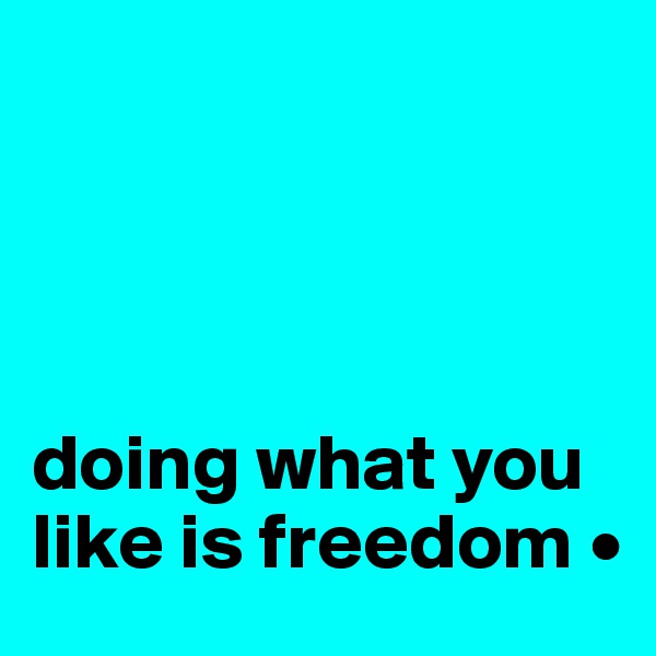 




doing what you like is freedom •