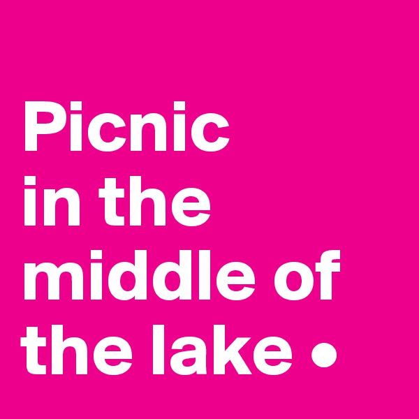 
Picnic
in the middle of the lake •