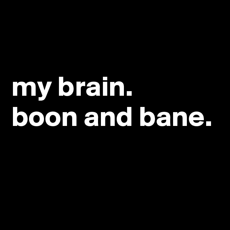 

my brain.
boon and bane.

