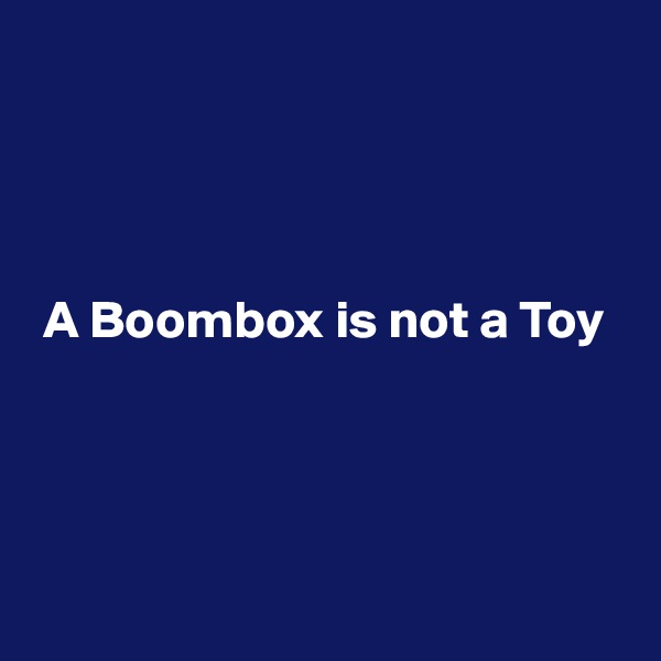 




 A Boombox is not a Toy




