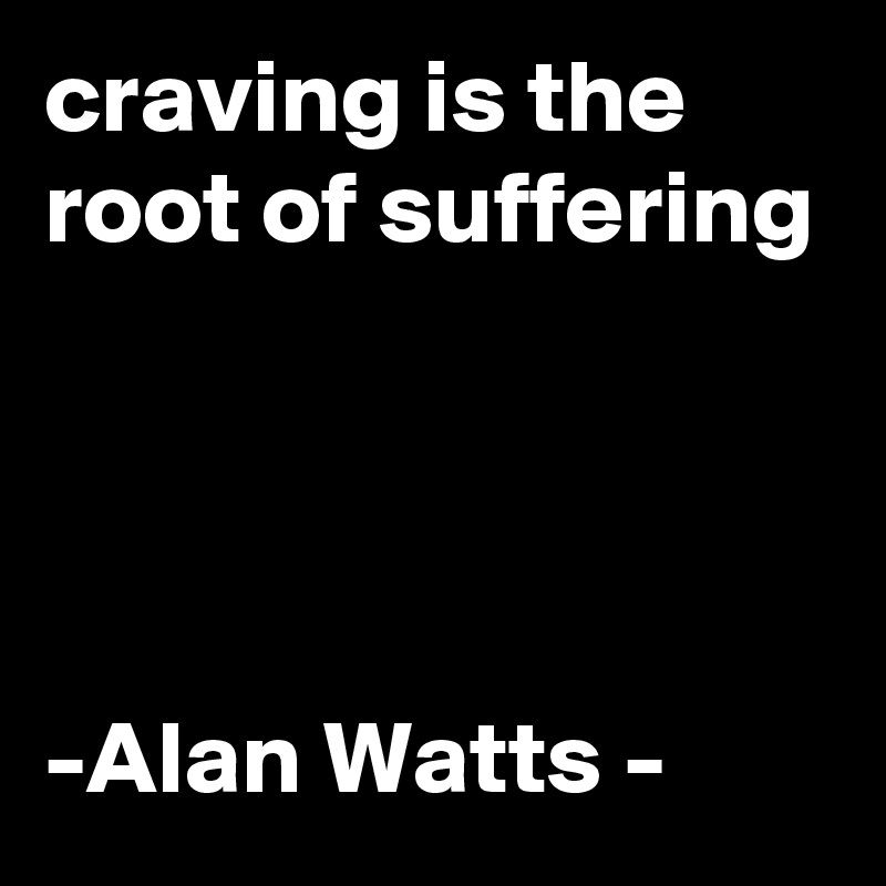 craving is the root of suffering 




-Alan Watts -