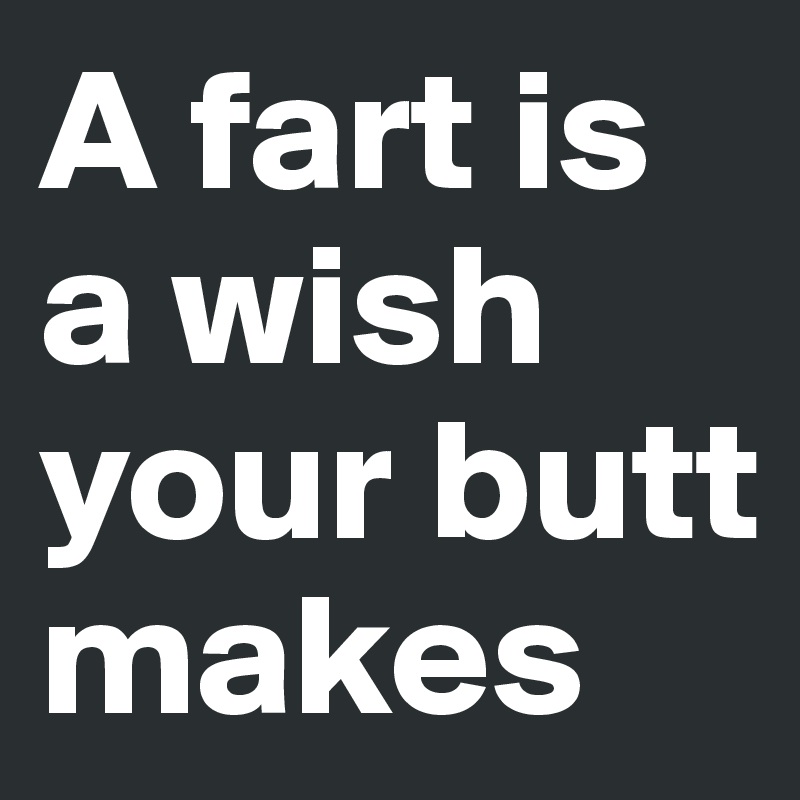 A fart is a wish your butt makes