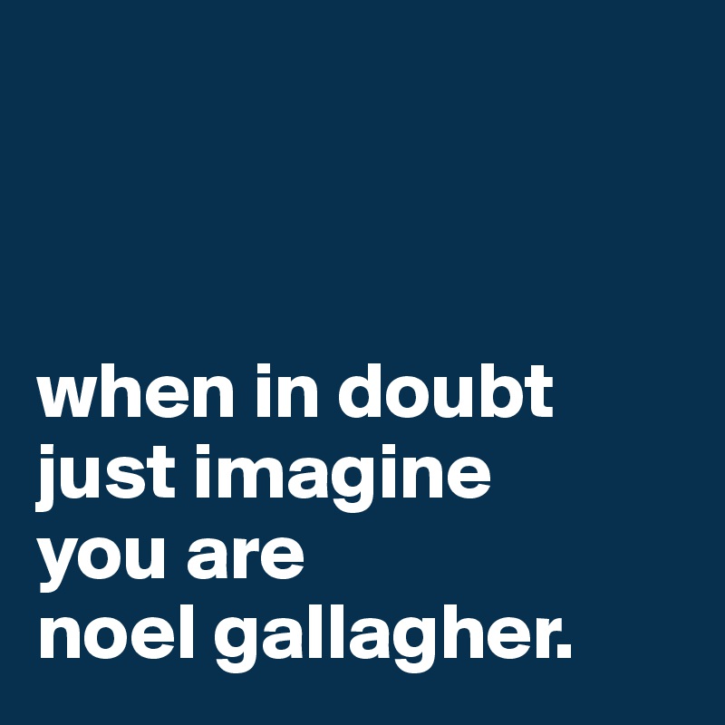 



when in doubt 
just imagine 
you are
noel gallagher.