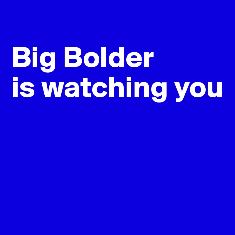 
Big Bolder
is watching you


