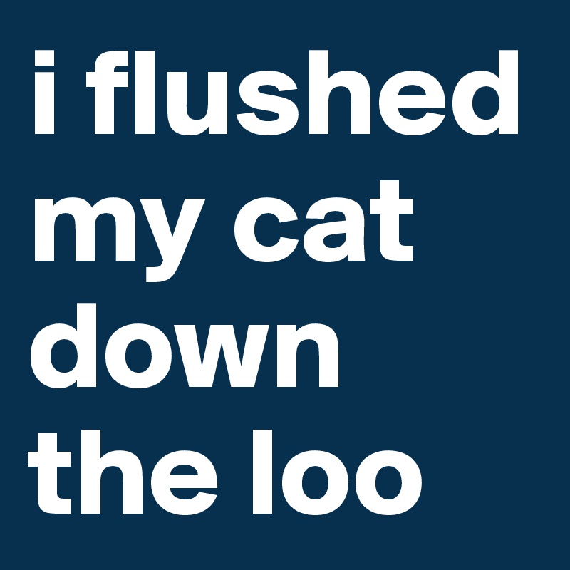 i flushed my cat down the loo