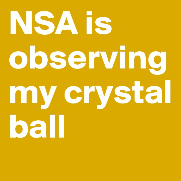 NSA is observing my crystal ball