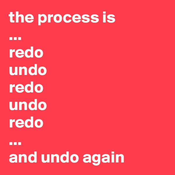 the process is
...
redo
undo
redo
undo
redo
...
and undo again