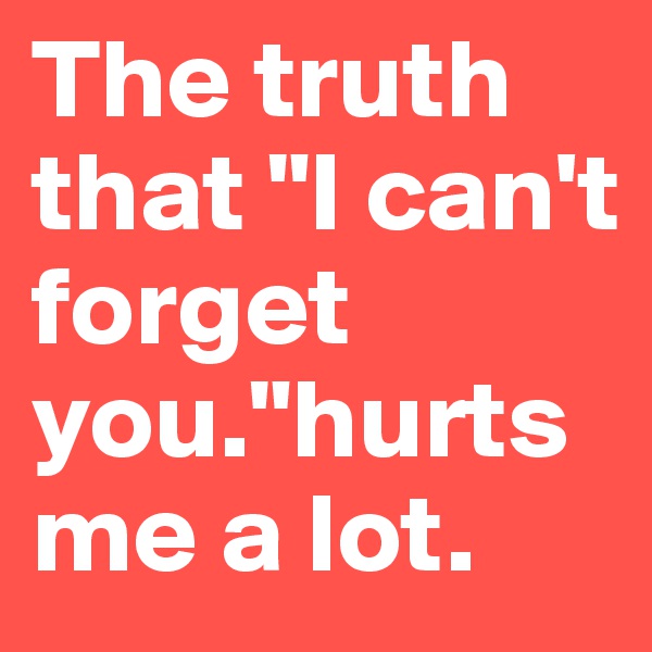 The truth that "I can't forget you."hurts me a lot.