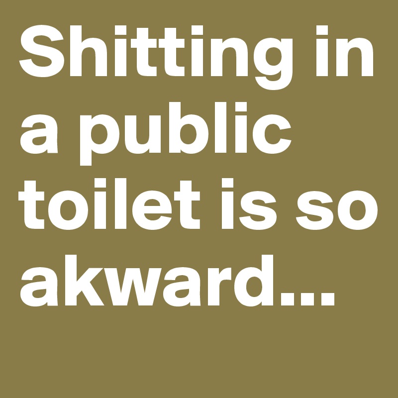 Shitting in a public toilet is so akward...