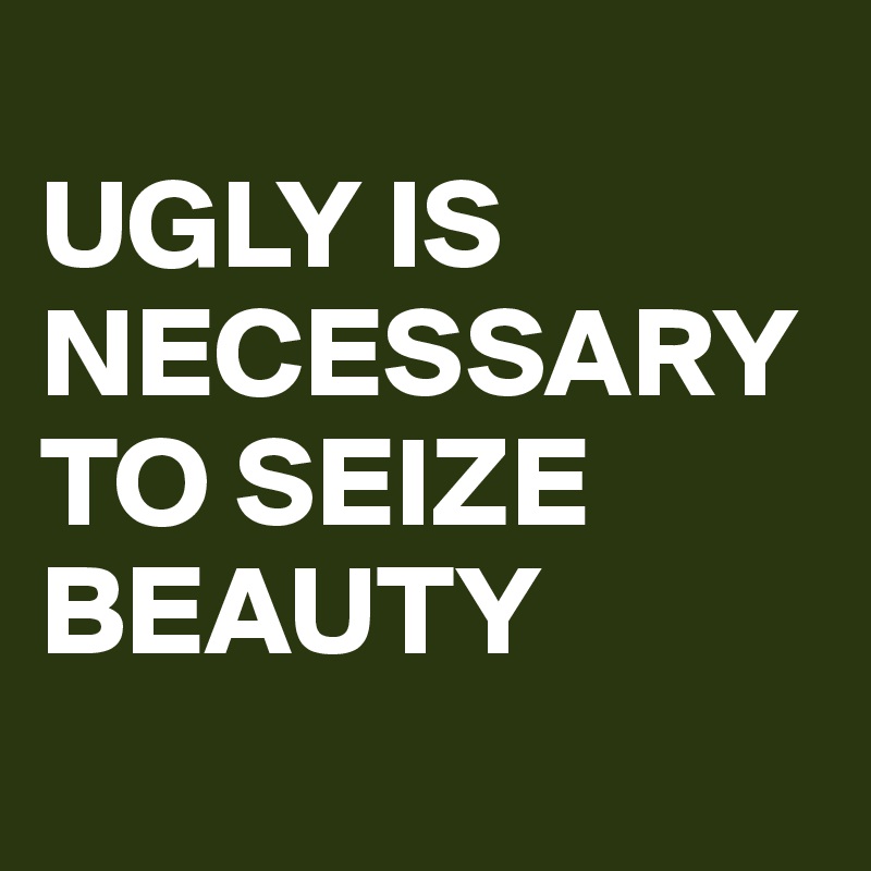 
UGLY IS NECESSARY TO SEIZE BEAUTY
