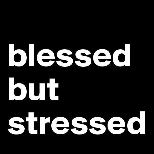     blessed but stressed