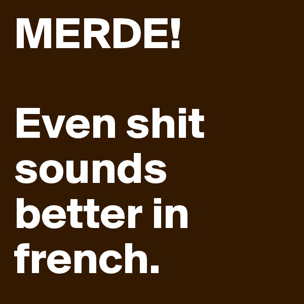 MERDE!

Even shit sounds better in french. 