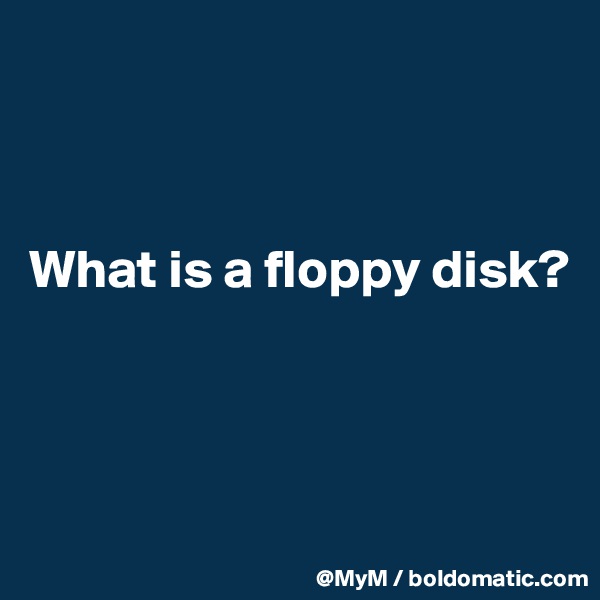 



What is a floppy disk? 




