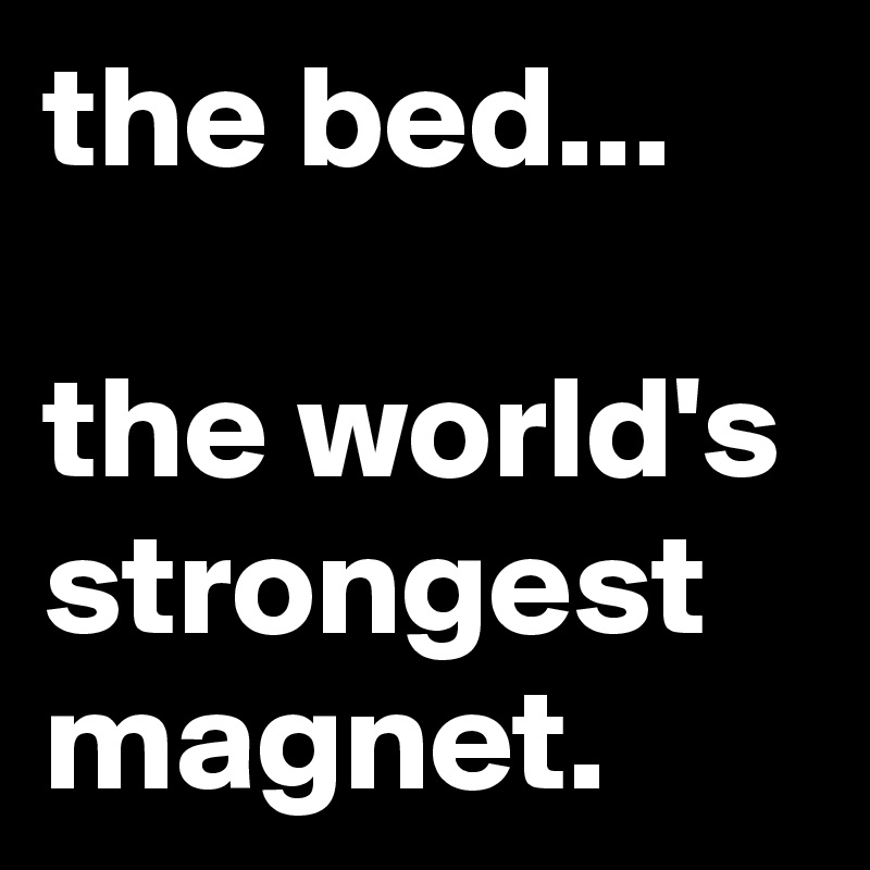 the bed...

the world's strongest magnet.