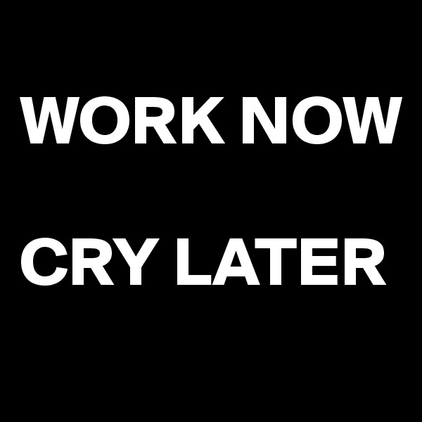  
WORK NOW

CRY LATER
