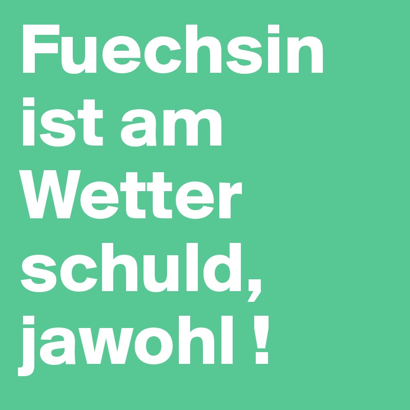 Fuechsin ist am Wetter schuld, jawohl !