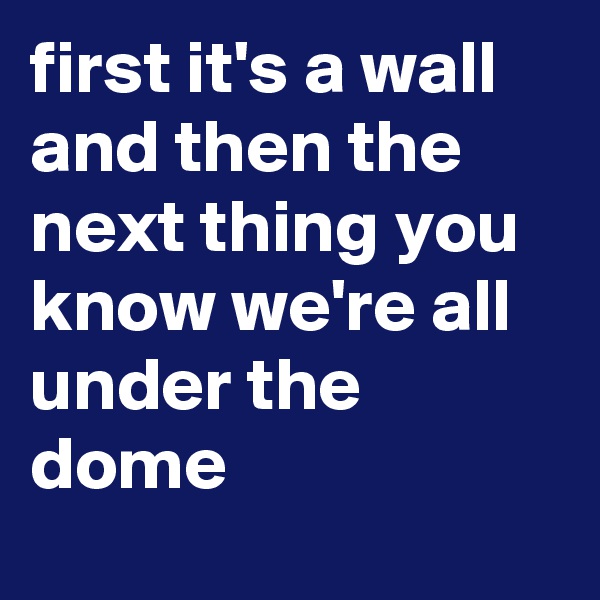 first it's a wall and then the next thing you know we're all under the dome