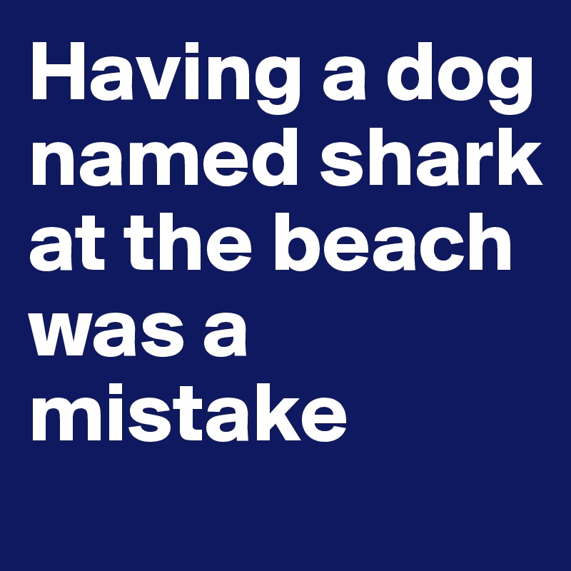 Having a dog named shark
at the beach was a mistake