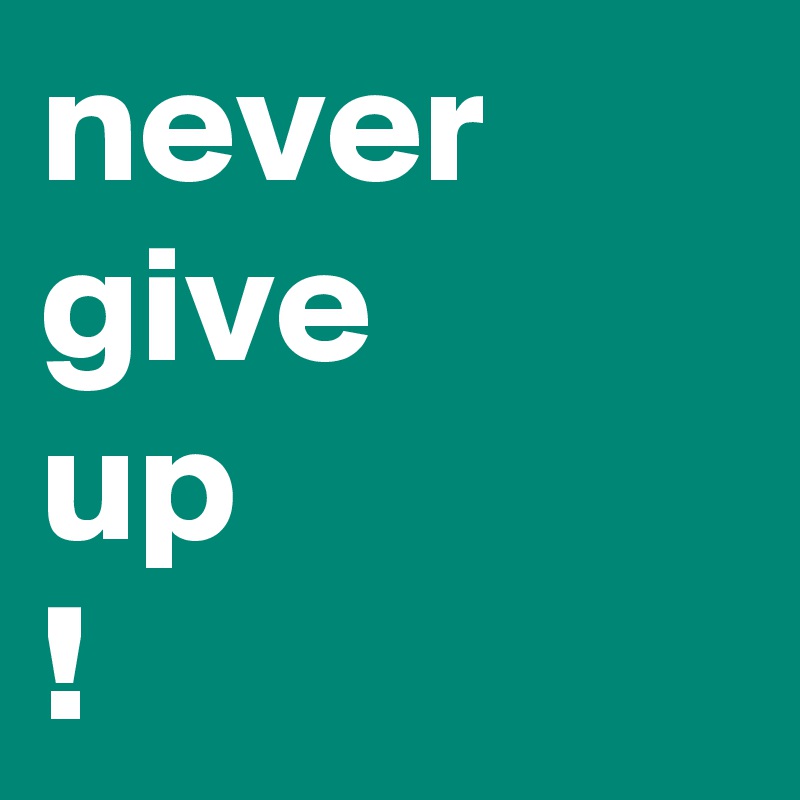 never
give
up
!