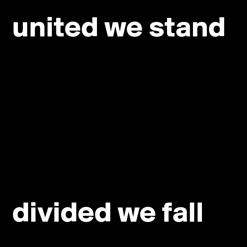 united we stand





divided we fall