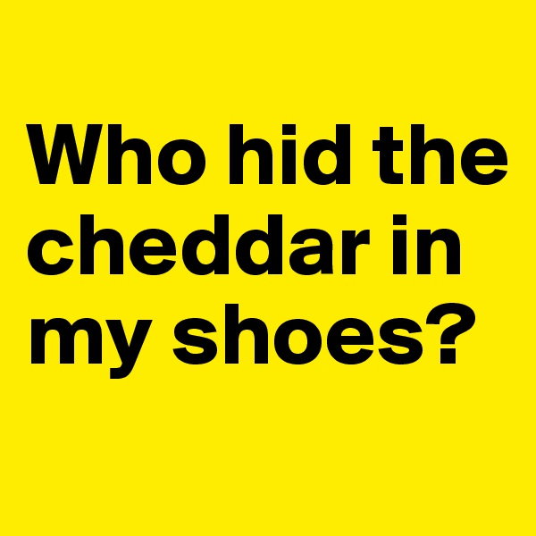 
Who hid the cheddar in my shoes?
