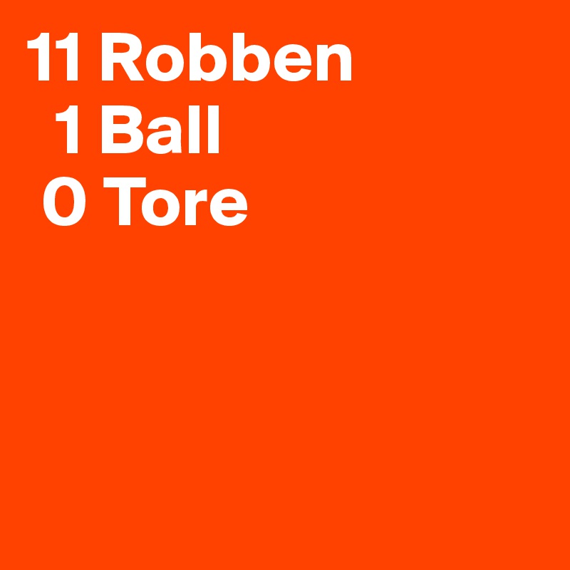 11 Robben
  1 Ball
 0 Tore



