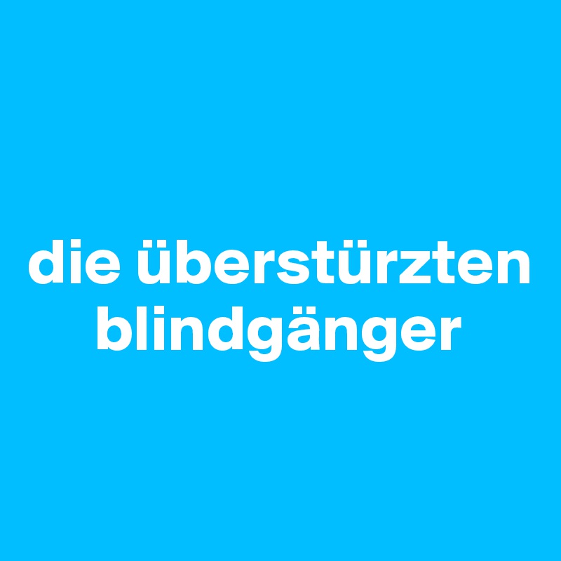 


die überstürzten   
     blindgänger

