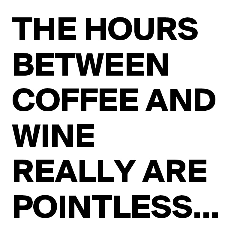 THE HOURS BETWEEN COFFEE AND WINE REALLY ARE POINTLESS...