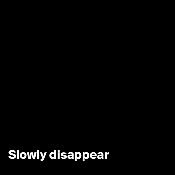 










Slowly disappear