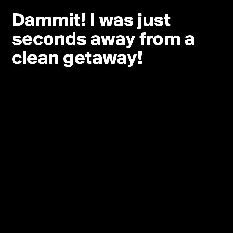 Dammit! I was just seconds away from a clean getaway!







