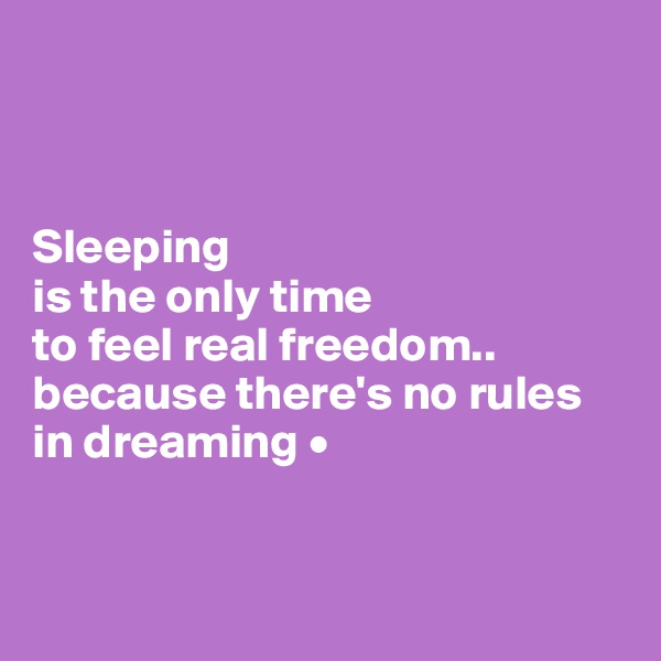



Sleeping
is the only time
to feel real freedom..
because there's no rules in dreaming •



