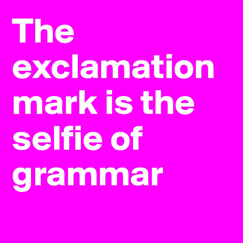 The exclamation mark is the selfie of grammar
