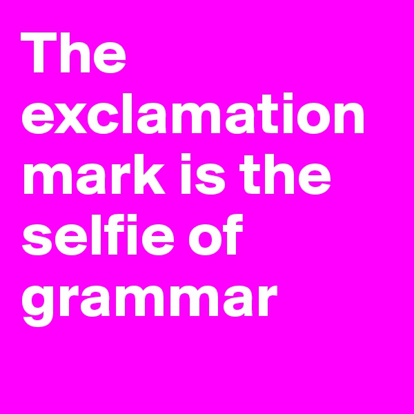 The exclamation mark is the selfie of grammar
