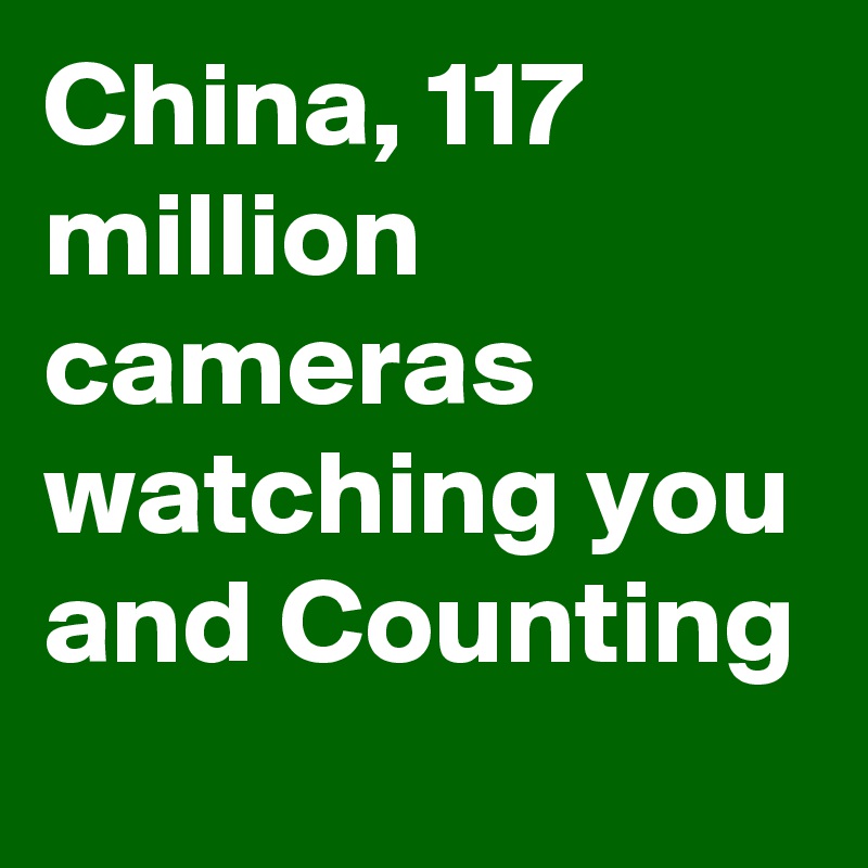 China, 117 million cameras watching you and Counting