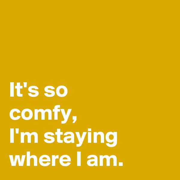 


It's so 
comfy, 
I'm staying where I am. 