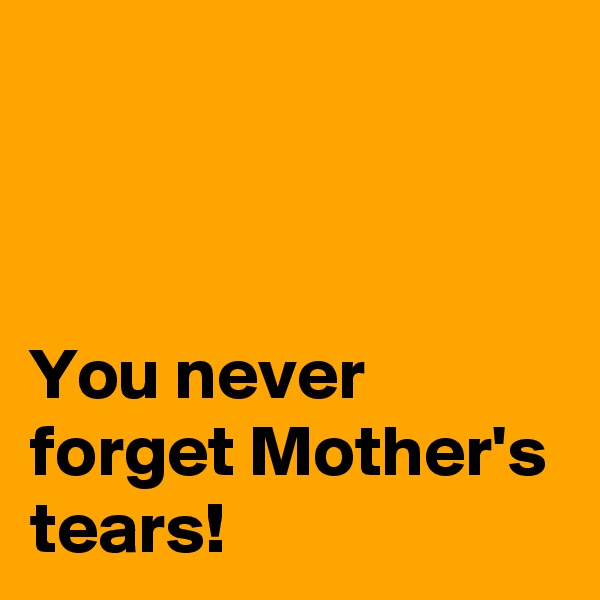 



You never forget Mother's tears!