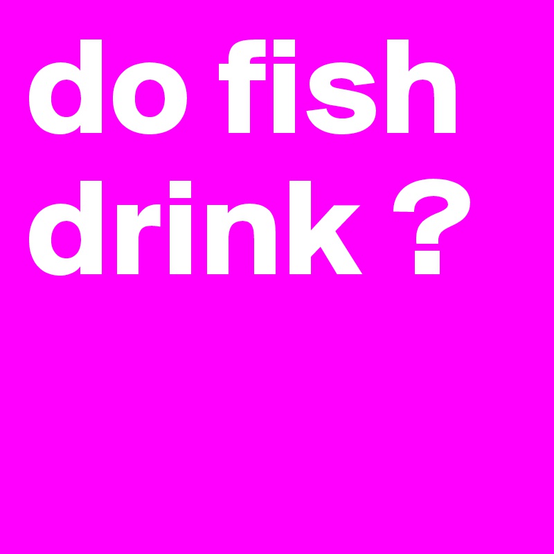 do fish drink ?
