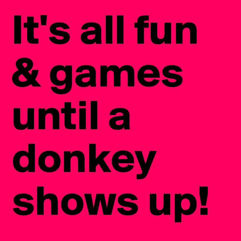 It's all fun & games until a donkey shows up!