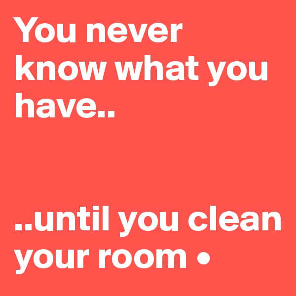 You never know what you have..


..until you clean your room •