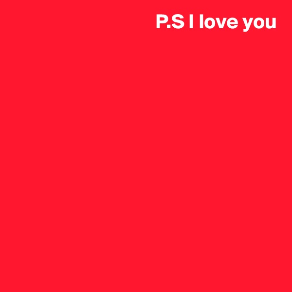                                   P.S I love you










