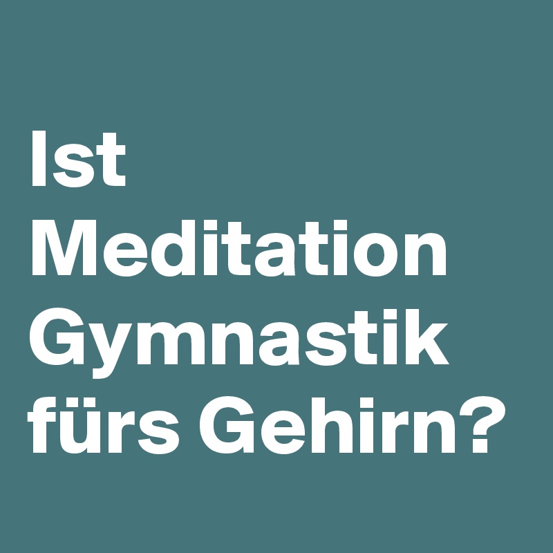 
Ist Meditation Gymnastik fürs Gehirn?