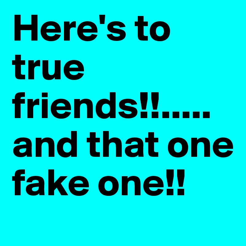 Here's to true friends!!.....     
and that one fake one!!