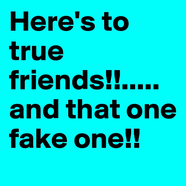 Here's to true friends!!.....     
and that one fake one!!