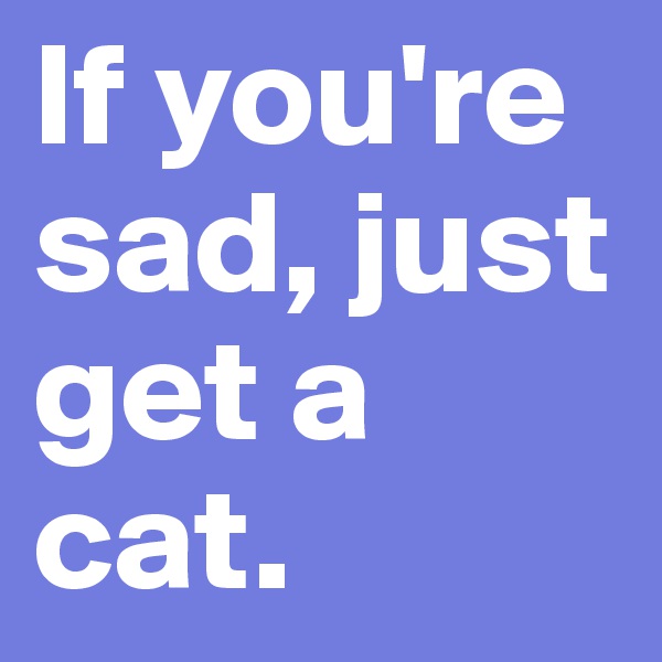 If you're sad, just get a cat. 
